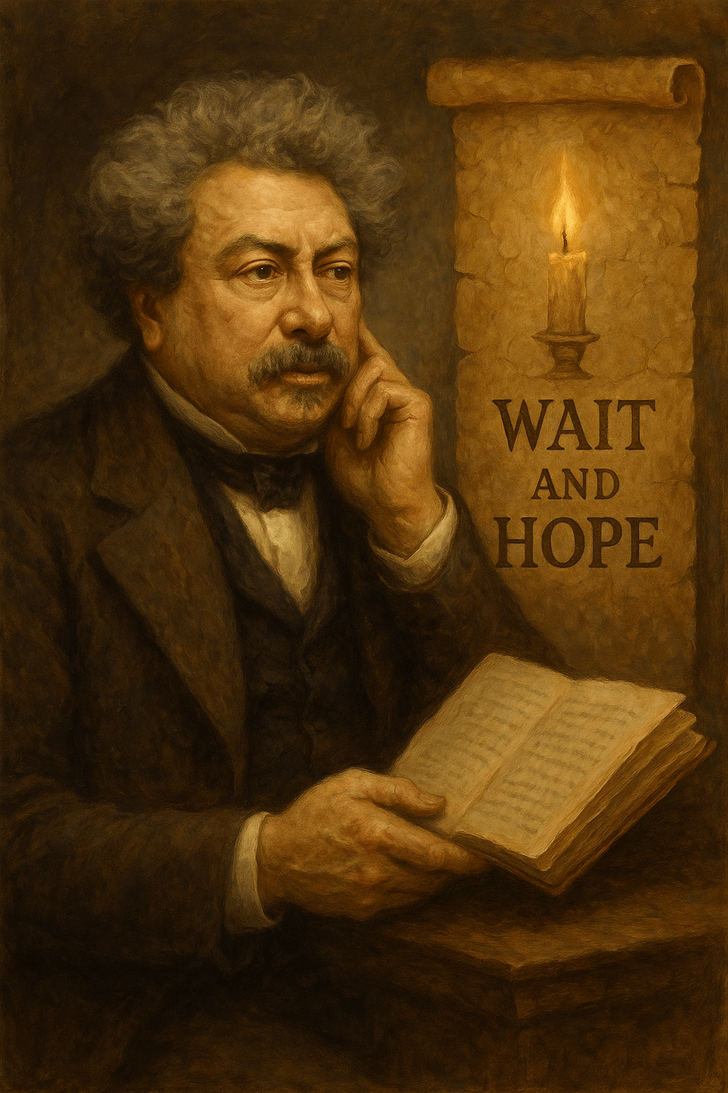 An oil painting of Alexandre Dumas