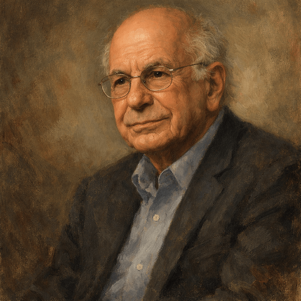 An oil painting of Daniel Kahneman