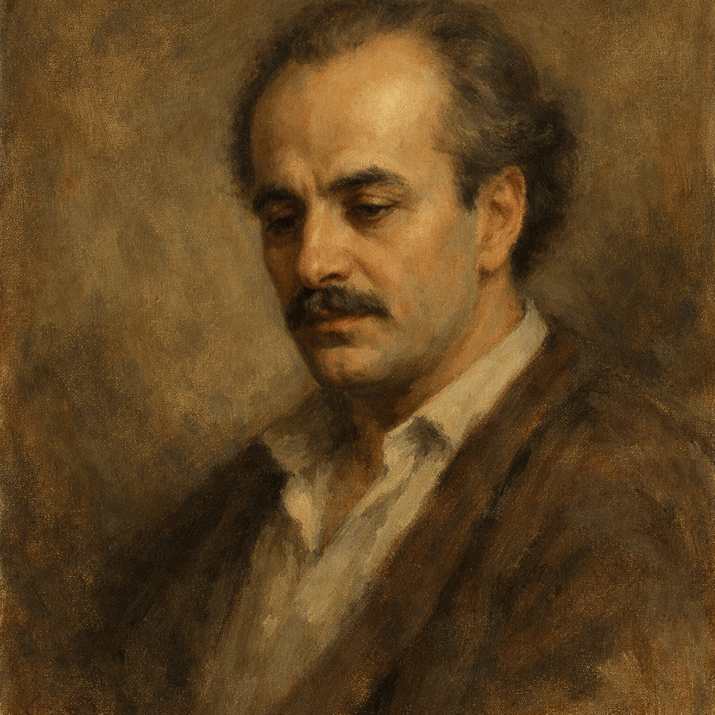 An oil painting of Khalil Gibran