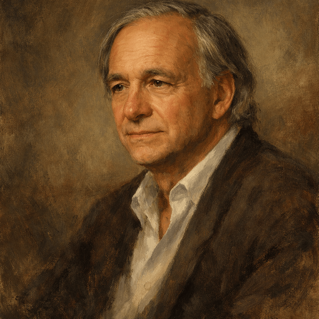 An oil painting of Ray Dalio