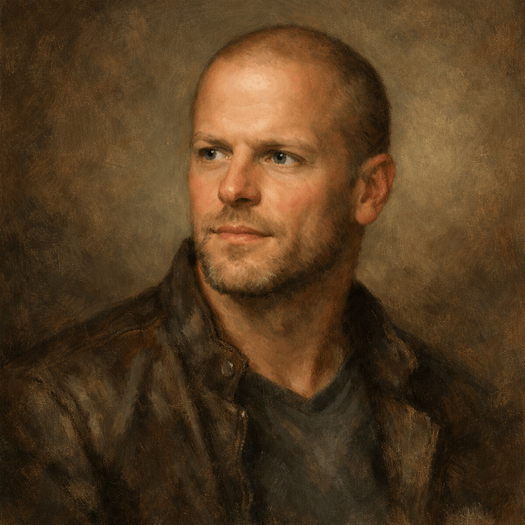 An oil painting of Tim Ferriss