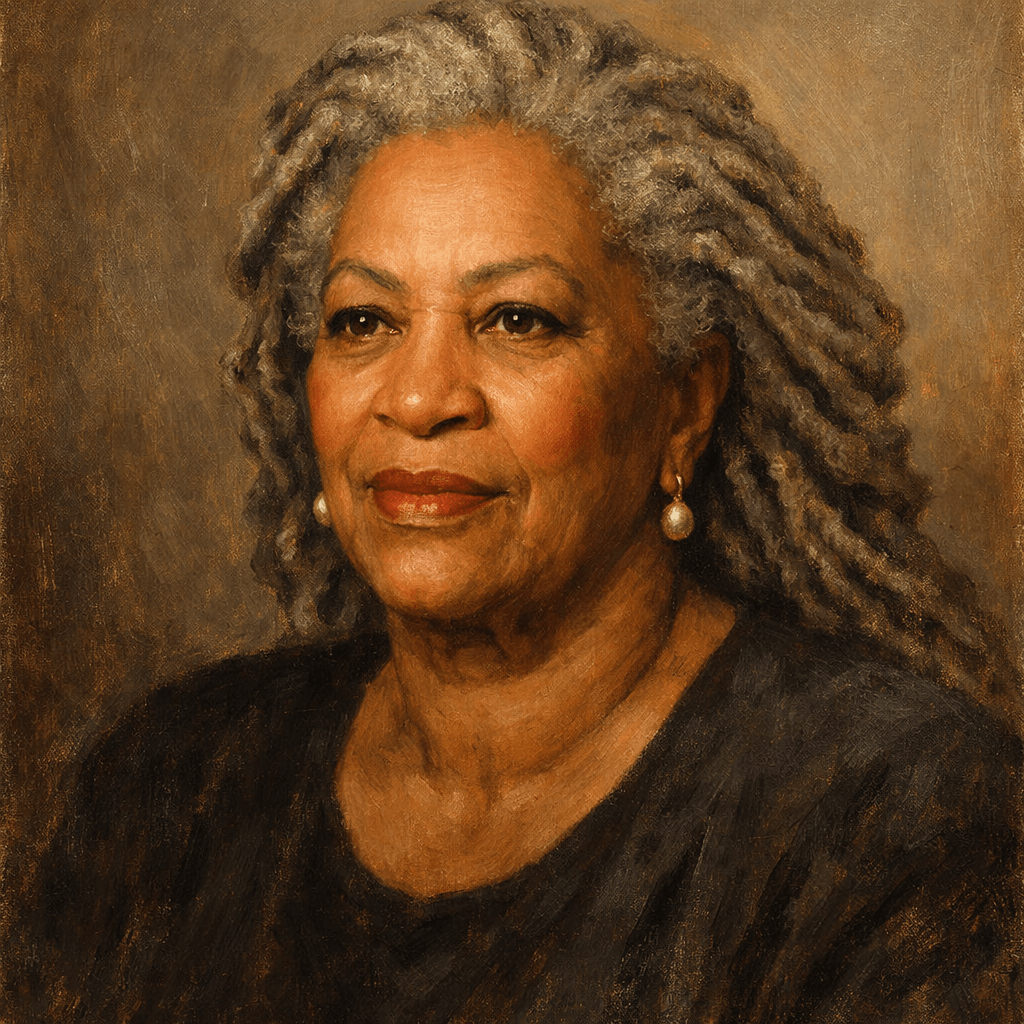 An oil painting of Toni Morrison