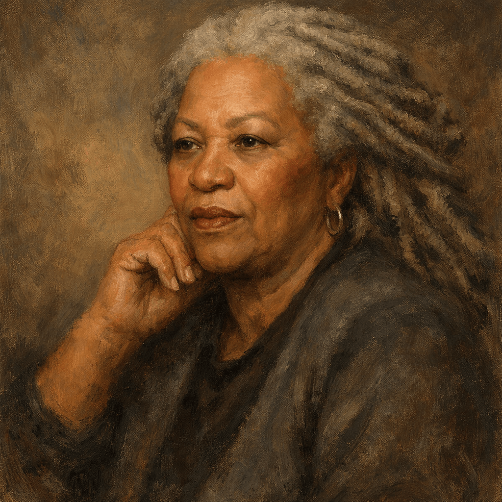 An oil painting of Toni Morrison