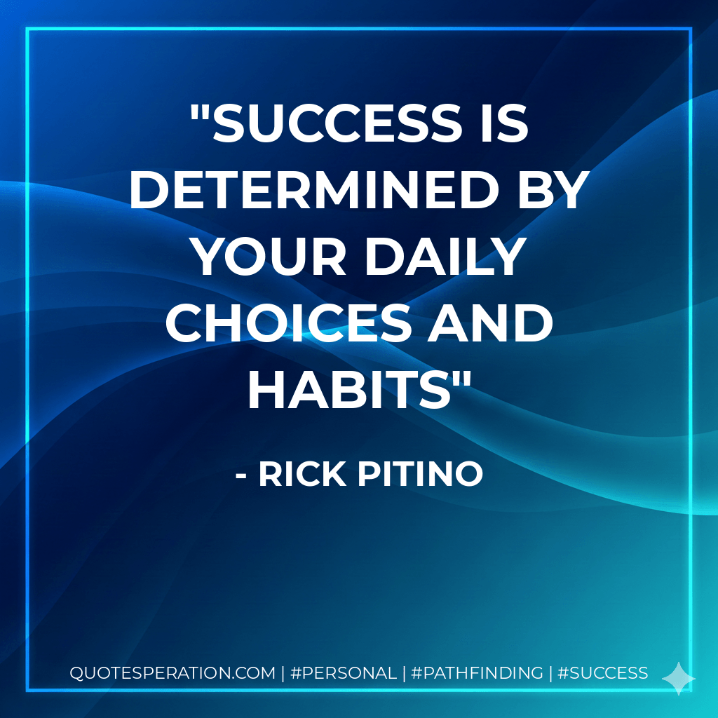 Success is determined by your daily choices and habits - Rick Pitino