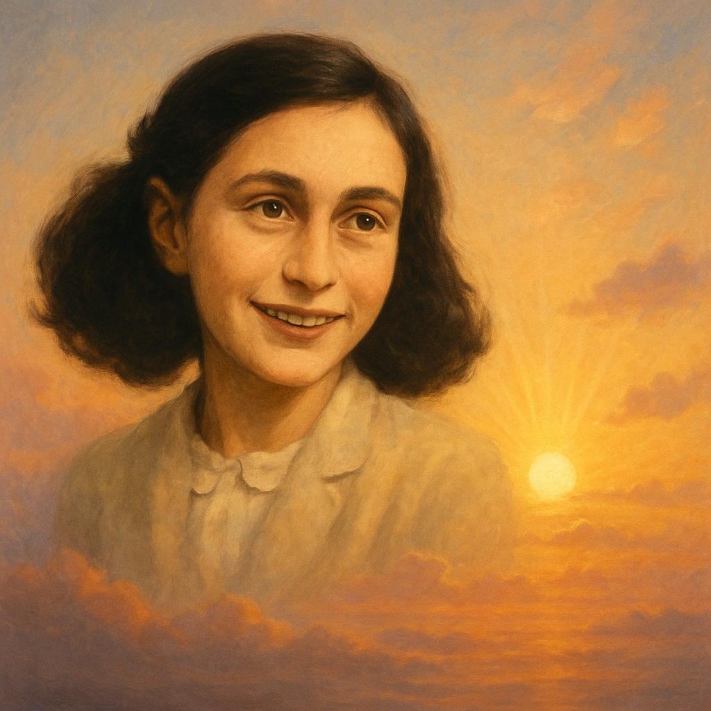 an oil painting of Ann Frank