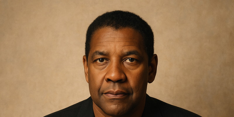 An oil painting of Denzel Washington's face