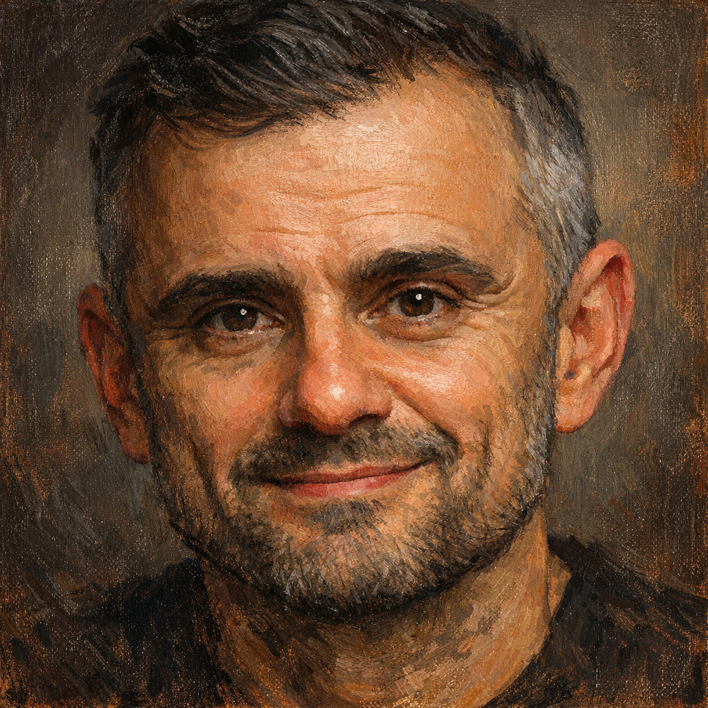 An oil painting of Gary Vaynerchuk's face