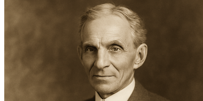 An oil painting of Henry Ford's face