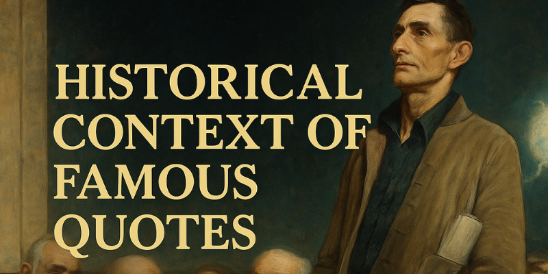 Historical Context of Famous Quotes: Understanding the Power Behind Memorable Words
