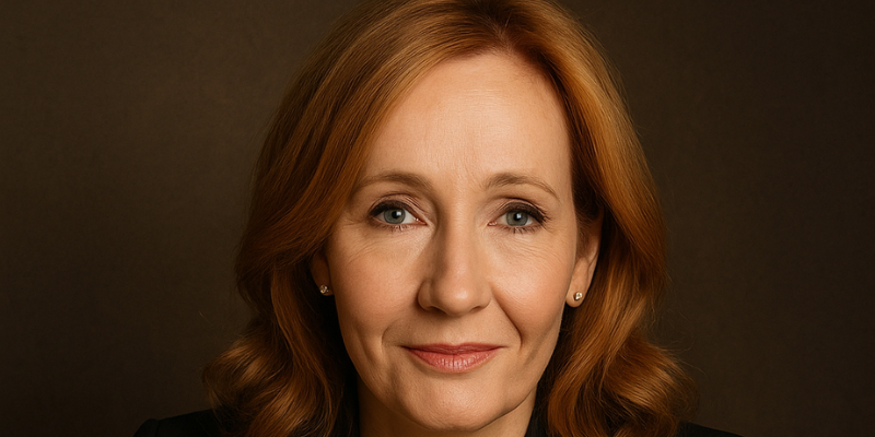 An oil painting of J.K. Rowling's face
